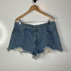 Hot Kiss High Rise Shortie Jean Shorts Size 16